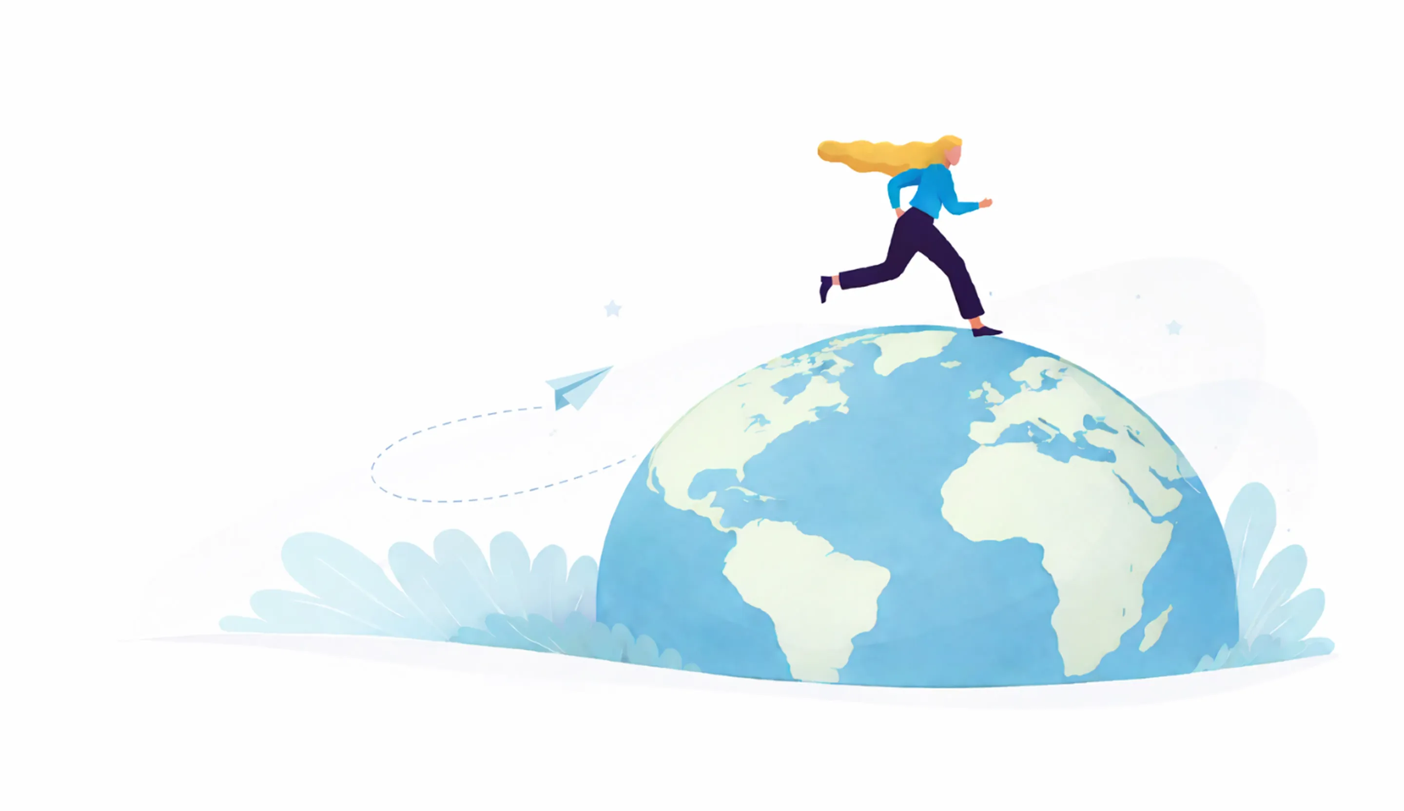 Illustration of studying and working abroad